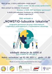 NOWEFIO – lubuskie lokalnie mikrodotacje dla młodych organizacji i grup nieformalnych w województwie lubuskim -zaproszenie na e-szkolenie